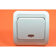 Prekidač naizmenični sa indikacijom mimoza sivi 12425 Makel