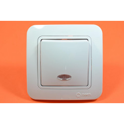 Prekidač običan sa indikacijom lillium beli 70021 Makel