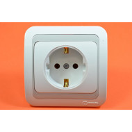 Priključnica šuko monofazna mimoza siva 12408 Makel