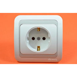 Priključnica šuko monofazna mimoza siva 12408 Makel