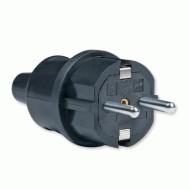 Utikač dvopolni masivni crni art.305.13 Aling