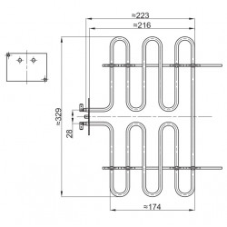 Grejač roštilja 1800W turski, šira pločica