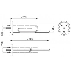 Grejač bojlera 2000W MK šraf M-8 Srećko