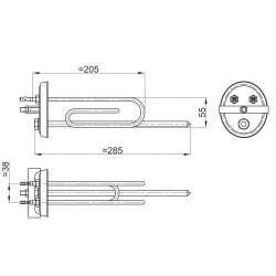 Grejač bojlera 2000W kompletan Srećko