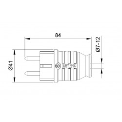 Utikač dvopolni sa PVC plaštom art.214 Nopal