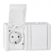 Priključnica OG ŠUKO monofazna DUPLA IP44 ALING 