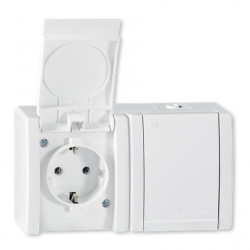 Priključnica OG ŠUKO monofazna DUPLA IP44 ALING 