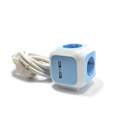 Prenosna utičnica - kocka 4 mesta/2 USB punjača