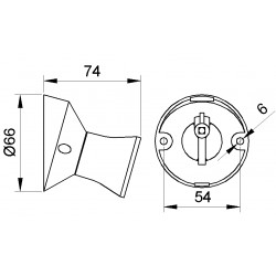 Grlo E-27 zidno koso 122L Nopal