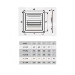 Ventilaciona žaluzina ERA 200x200x8mm