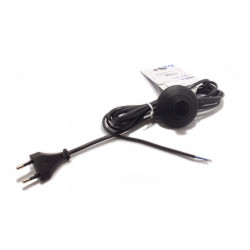 Kabl priključni 4m sa podnim prekidačem Crni