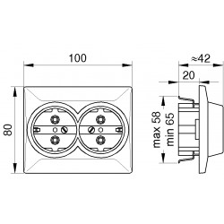 Priključnica dupla bakelitna 842511 Nopal