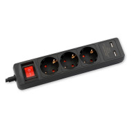 KABAL PRODUŽNI 3/3 + 2xUSB 234-412 Commel