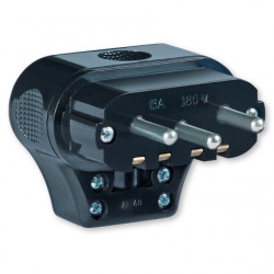 Utikač tropolni L crni art.303.13 Aling