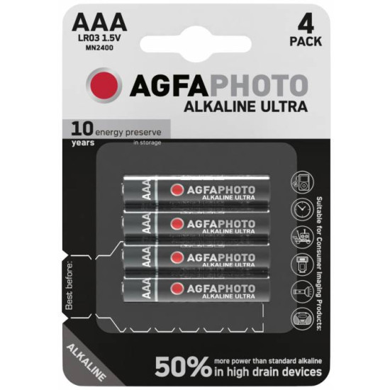 Ultra alkalna baterija crna AAA 1.5V B4 AgfaPhoto