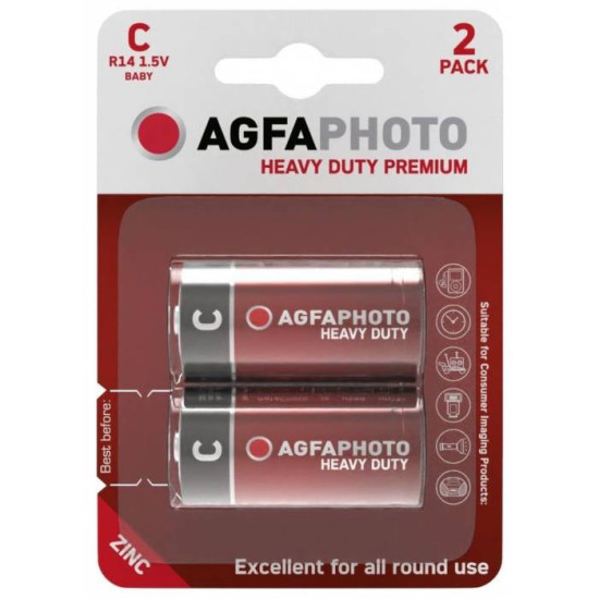 Heavy Duty baterija crvena C 1.5V B2 AgfaPhoto