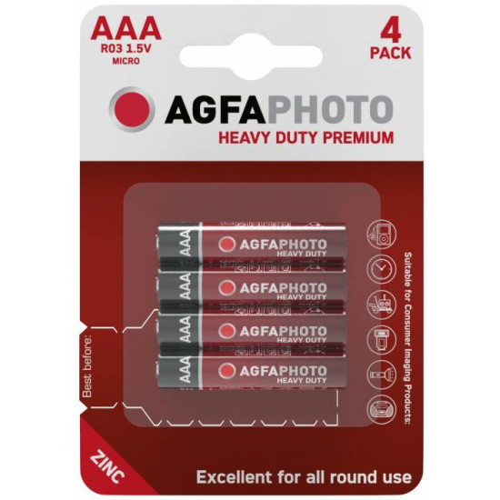 Heavy Duty baterija crvena AAA 1.5V B4 AgfaPhoto