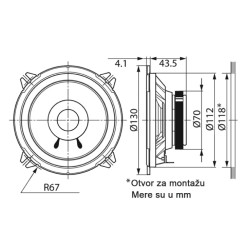 Kenwood auto zvučnici 130mm 30W