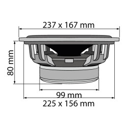 Auto zvučnici 230x165mm 2x120W