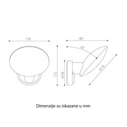Zidna LED lampa 12W