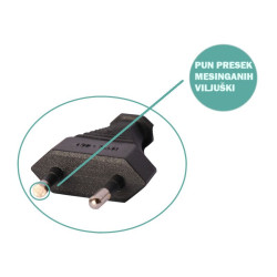 PRIKLJUČNI KABL 2M SA MEÐUGAJTANSKIM PREKIDAČEM CRNI