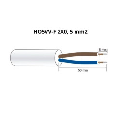 PRIKLJUČNI KABL 3M SA MEÐUGAJTANSKIM DIMEROM BELI
