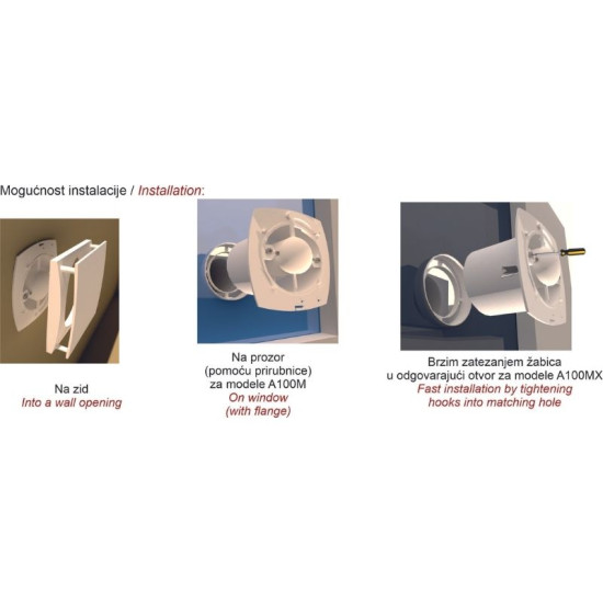 VENTILATOR KUPATILSKI MTG A100MX-H