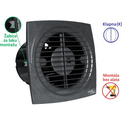 VENTILATOR KUPATILSKI MTG A100-K ANTRACIT