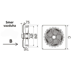 VENTILATOR FI 400/180W YWF-4E-400-B-102/47-B