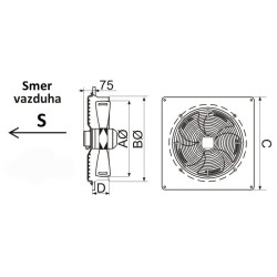 VENTILATOR FI 250/80W YWF-2E-250-S-92/25-B