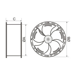 INDUSTRIJSKI VENTILATOR CILINDRIČNI FI 300/145W YWF-2E-300-S-92/