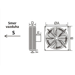 VENTILATOR SA MREŽICAMA FI300 110W MF300G-34S MTG