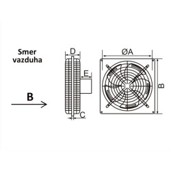 VENTILATOR SA MREŽICAMA FI200 36W MF200G-10B MTG