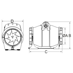 VENTILATOR CATA DUCT IN-LINE 150/560 00704000
