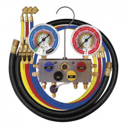 4-WAY KUGLIČNI MANOMETRI SA CREVIMA 150cm ZA R410A, R407C, R22 MASTERCOOL