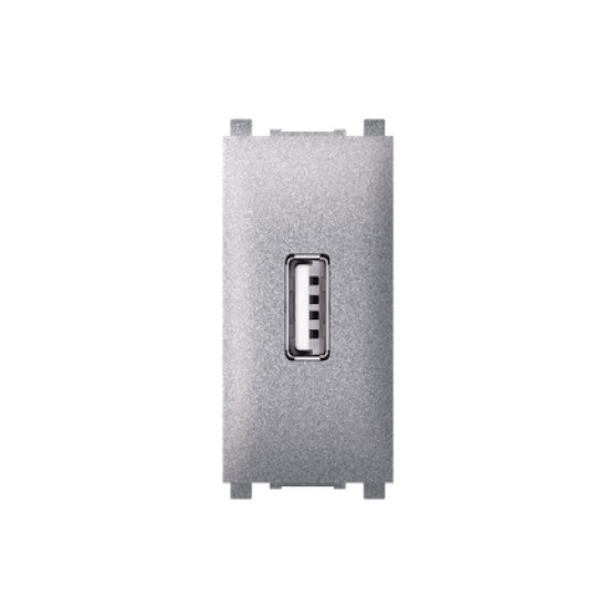 Priključnica USB punjač 2.1A 5V 1M siva