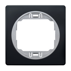 E6801.E1S Maska jednostruka EON crna soft sa silver nosačem