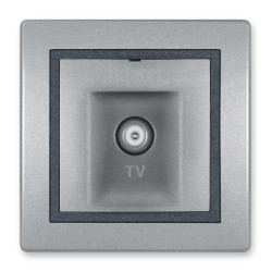 PRESTIGE utičnica TV/završna srebrni