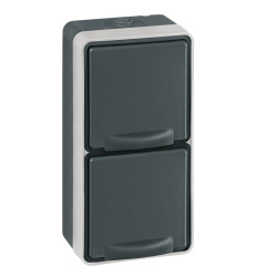 PROTECTA priključnica dvopolna vertikalna IP55 tamno siva