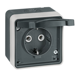 PROTECTA priključnica dvopolna IP55 tamno siva