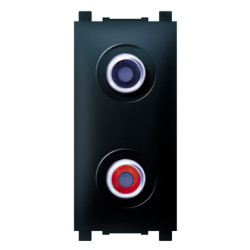 EXP priključnica audio RCA dvostruka 1M crna soft