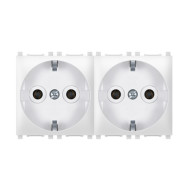  Sklop 2 priključnice dvopolne EXP 2x2M premoštena bela