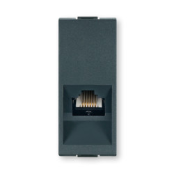 MODE Priključnica telefonska RJ 12 6/6 cat3 Keystone 1M antracit