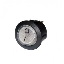 PREKIDAČ OKRUGLI 0-I INDIKATOR BELI 10A 3 KONTAKTA FI 20MM