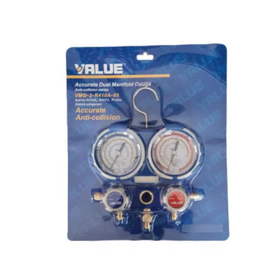 Manometar Value VMG-2-R410A-05 za freone R410A, R407C, R404A, R134a – profesionalni alat