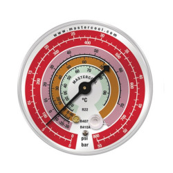 MANOMETAR 80mm MASTERCOOL EBH VISOKI PRITISAK CELZIUS BAR PSI R410A R407C R22