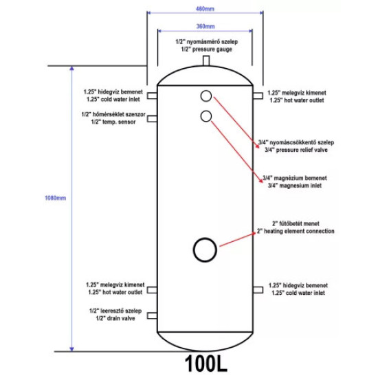 Rezervoar od 100L za toplotne pumpe