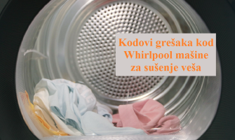 Kodovi grešaka kod Whirlpool mašine za sušenje veša